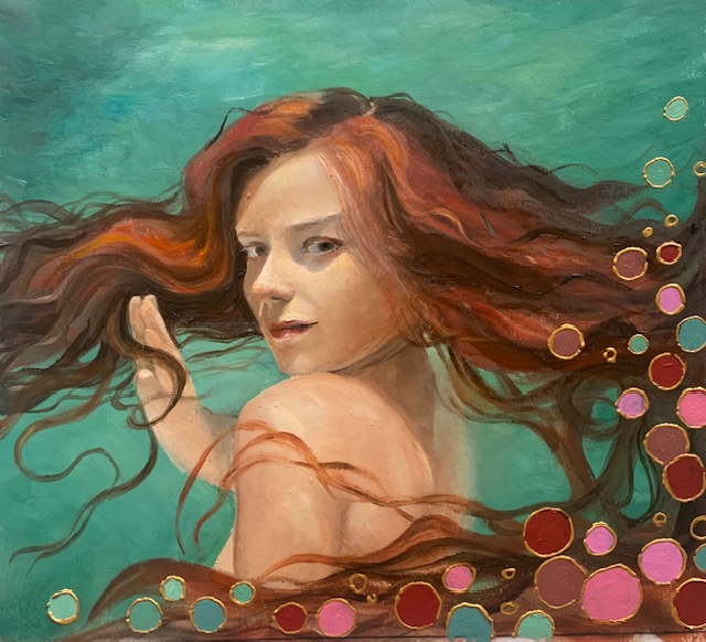 Víz alatt Under Water festmény alapján készült művészi bögre – art mug based on the painting Under Water