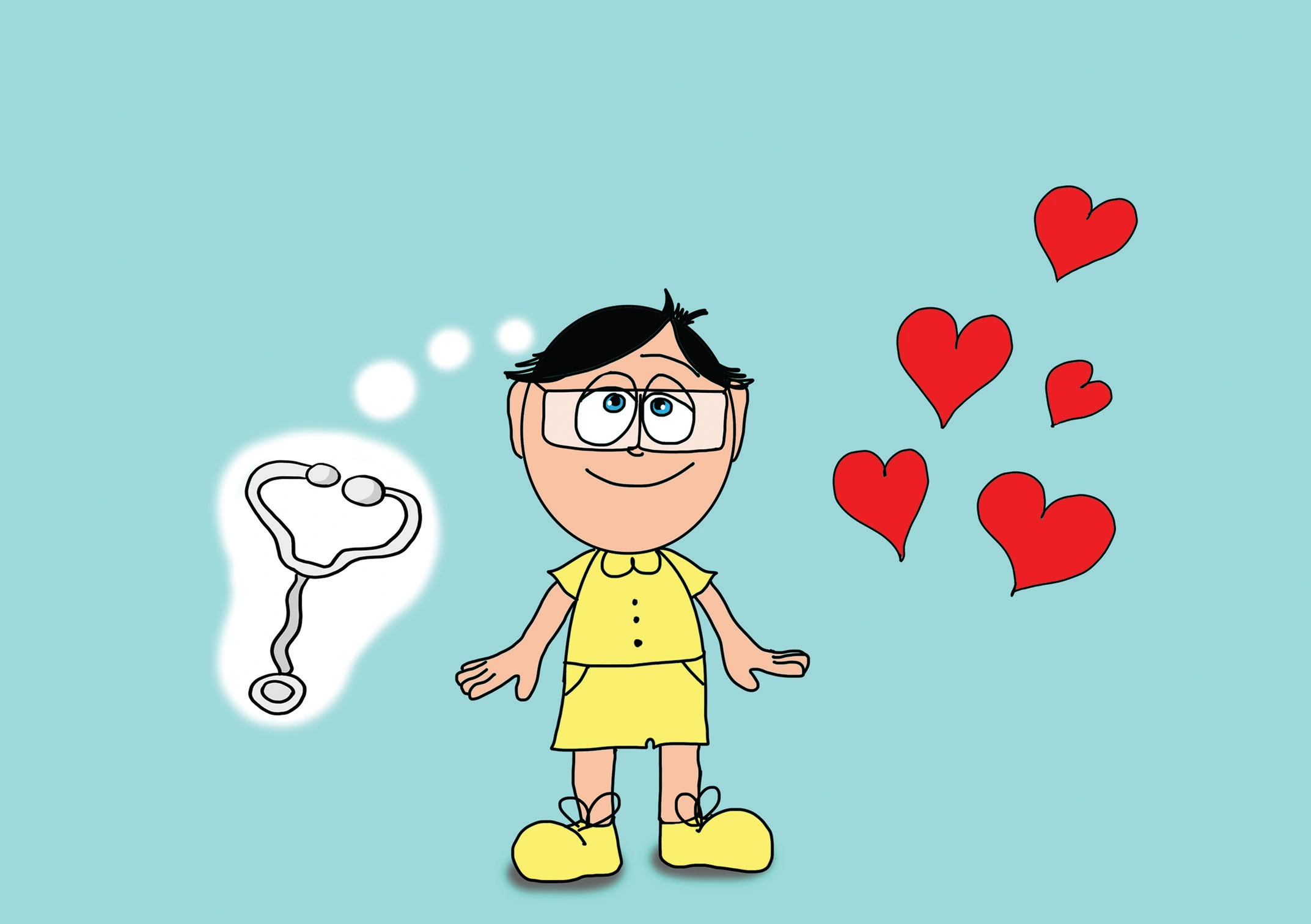 Kata és a doktor bácsi – Tamás várja a rendelői látogatást – online puzzle jelenet
