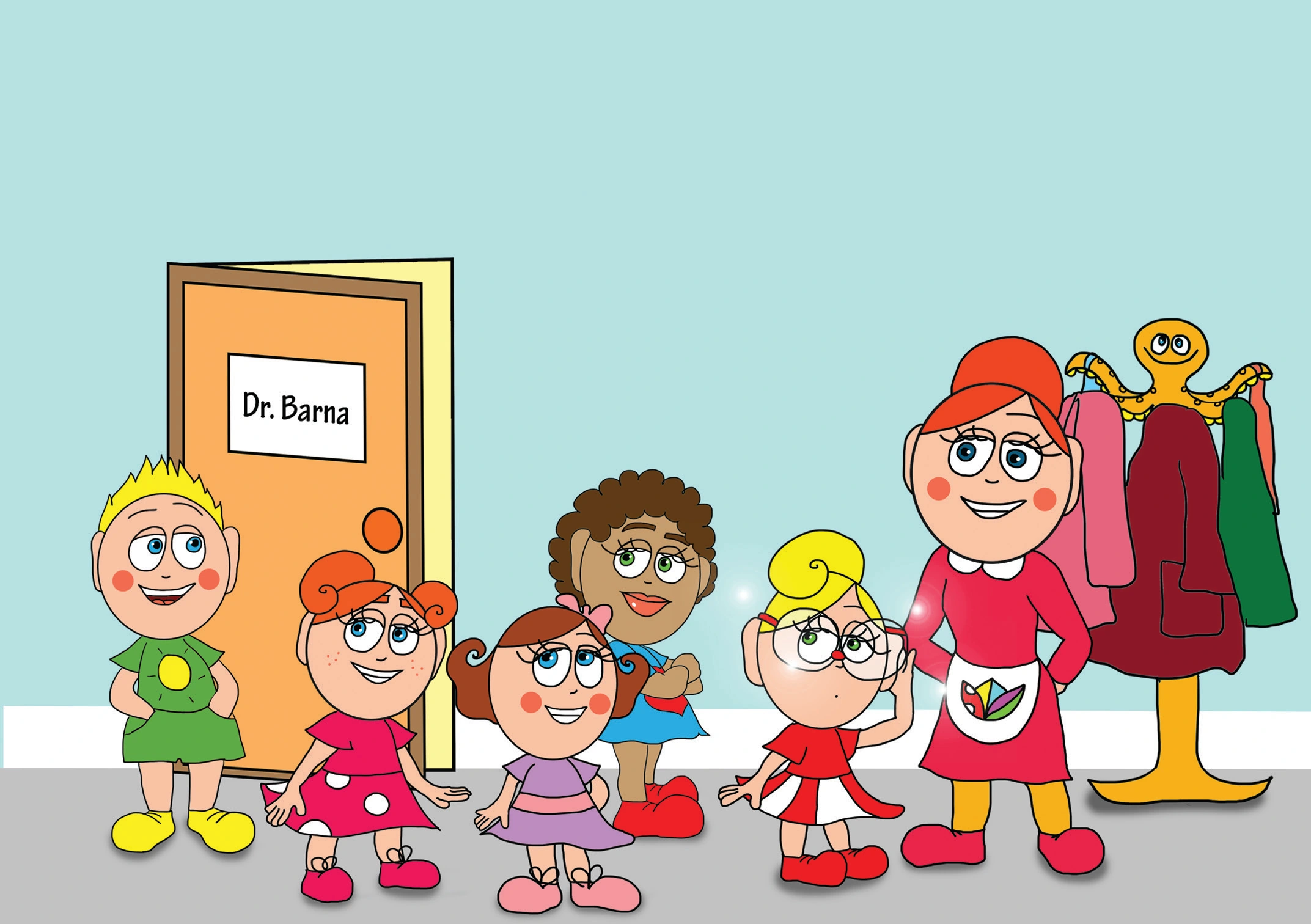 Kata és a doktor bácsi – Kinyílik a rendelő ajtaja – online puzzle jelenet