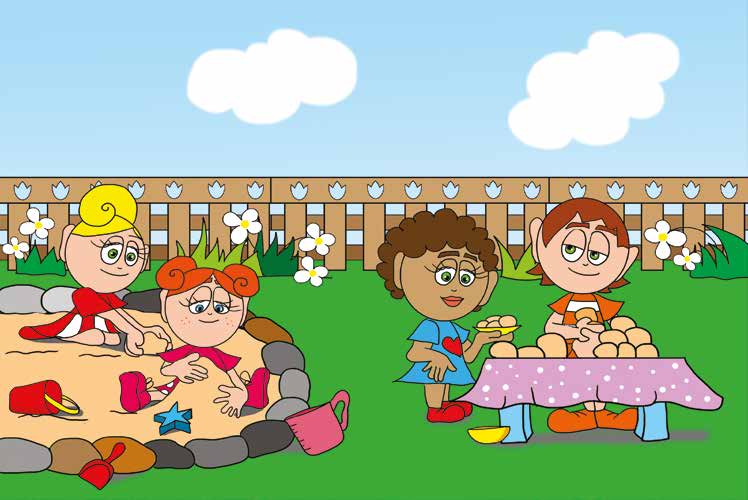 Tamás és a darázs – Homokozás az óvoda udvarán – online puzzle jelenet