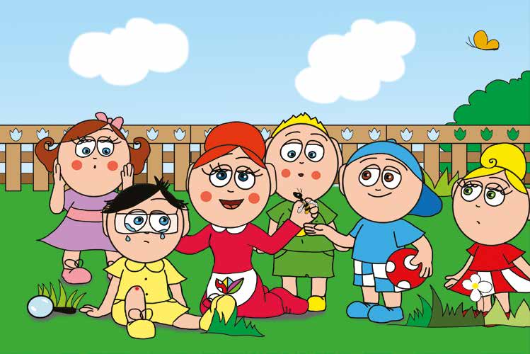 Tamás és a darázs – Óvónéni megnyugtatja Tamást – online puzzle jelenet