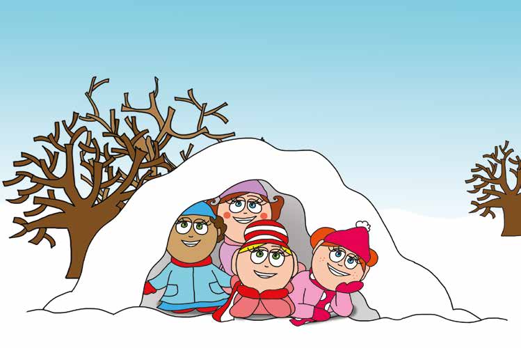 Natali kesztyűje – A lányok kipróbálják a hókuckót – online puzzle jelenet