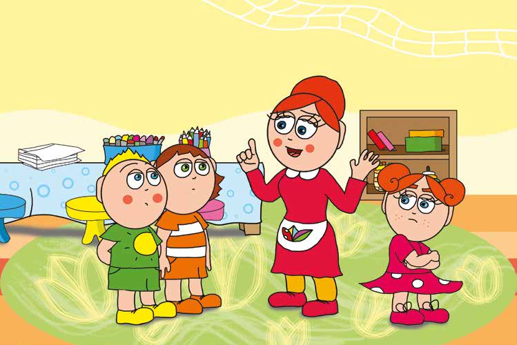 Klára rajzol – Óvónéni megvédi Klára rajzát – online puzzle jelenet
