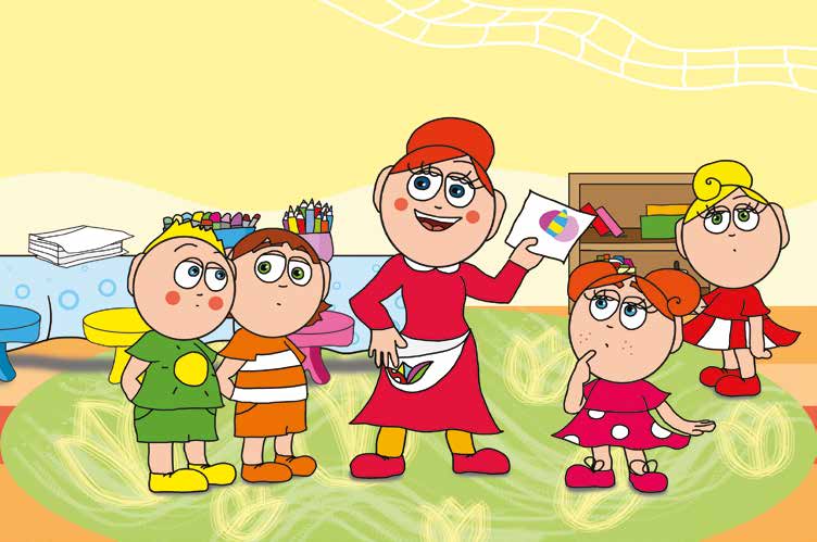 Klára rajzol – Óvónéni elteszi Klára rajzát – online puzzle jelenet