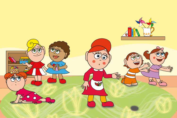 Patrik és a pisi ügy – Óvónéni foltot vesz észre a szőnyegen – online puzzle jelenet