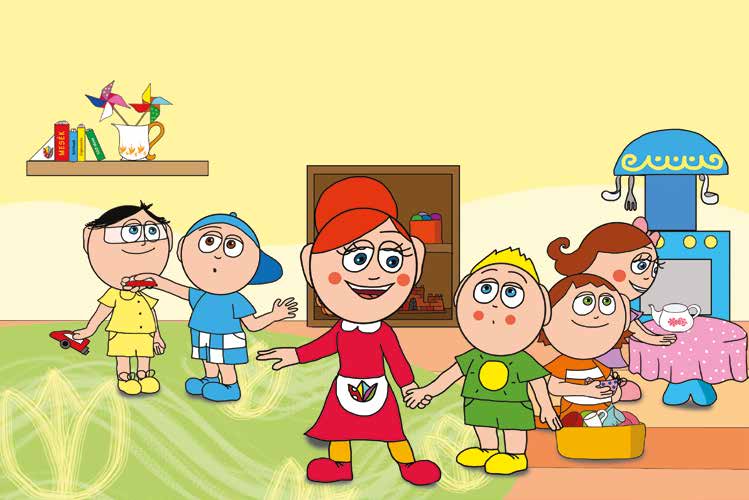 Patrik és a pisi ügy – Óvónéni kikíséri Patrikot a mosdóba – online puzzle jelenet