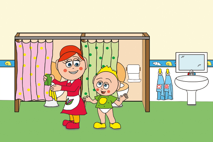 Patrik és a pisi ügy – Patrik szól, hogy vécére kell mennie – online puzzle jelenet