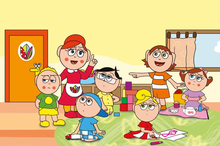Patrik és a pisi ügy – Óvónéni megállítja a csúfolódást – online puzzle jelenet