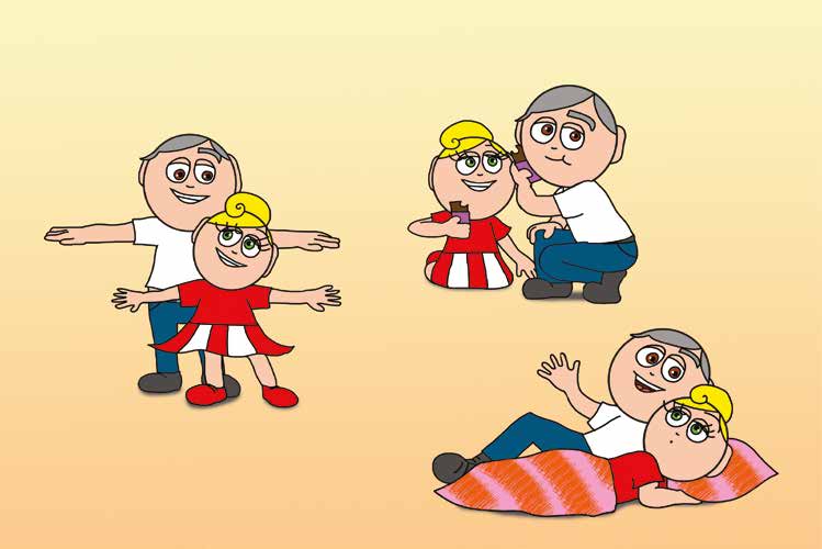 Katának hiányzik az anyukája – Kata szereti az apukájával töltött időt – online puzzle jelenet