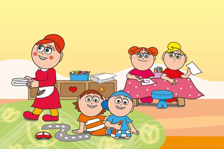 Katának hiányzik az anyukája – Kata virágot rajzolna az anyukájának – online puzzle jelenet