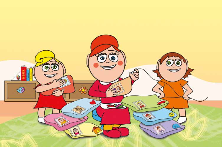 Katának hiányzik az anyukája – Óvónéni felvarrja a fényképeket – online puzzle jelenet