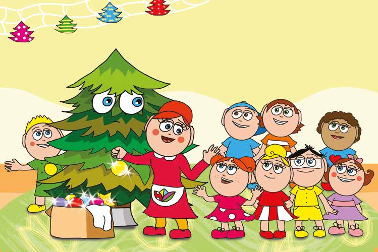 Óvónéni és a karácsonyfa – Klára is szeretne díszíteni – online puzzle jelenet
