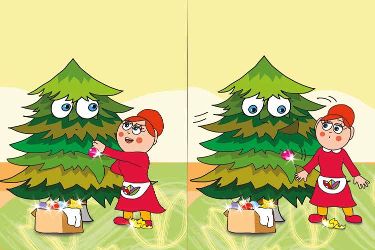 Óvónéni és a karácsonyfa – A fa a következő díszt is lerázza – online puzzle jelenet