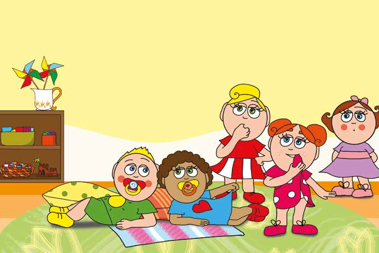 Dolly és a cumi – A gyerekek bölcsődés játékot játszanak – online puzzle jelenet
