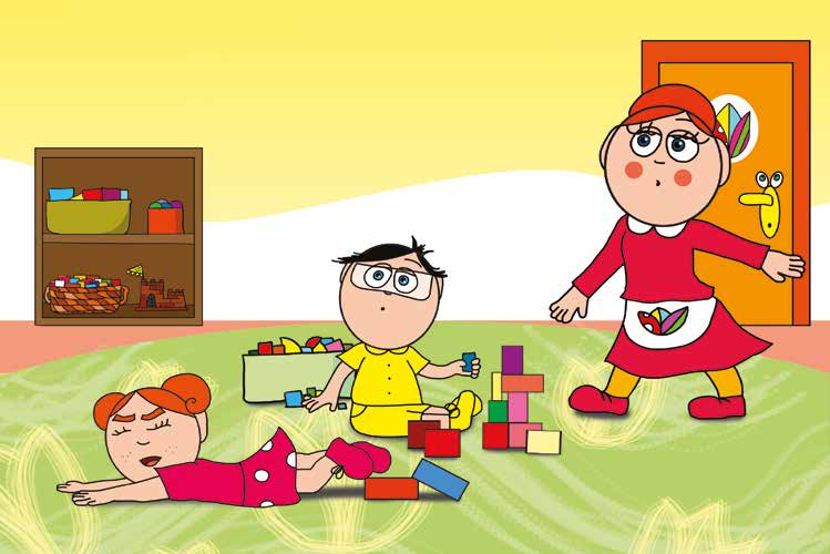 Egy hisztis nap – Klára felszisszen a kezét fájlalva – online puzzle jelenet