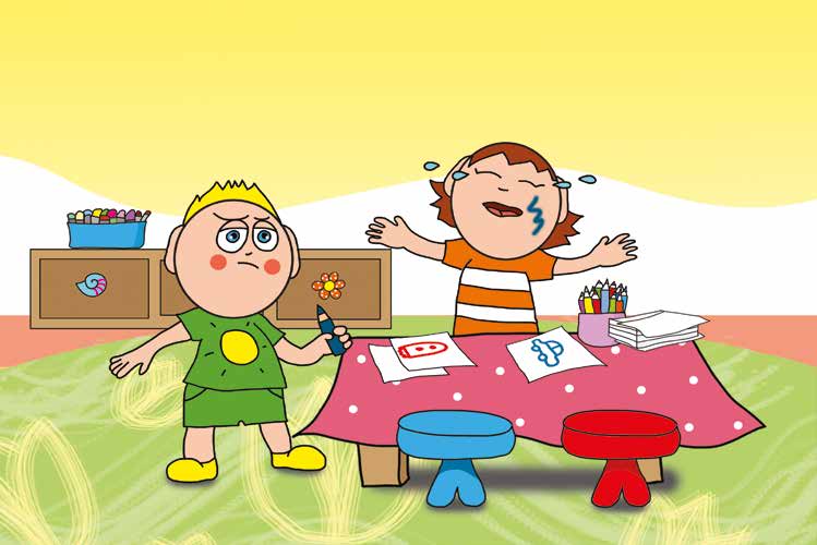 Egy hisztis nap – Ádám kék firkákat mutat az arcán – online puzzle jelenet
