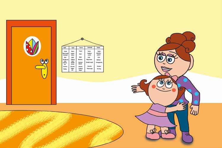 Natali és az óvoda étlapja – Natali észreveszi a heti étlapot – online puzzle jelenet