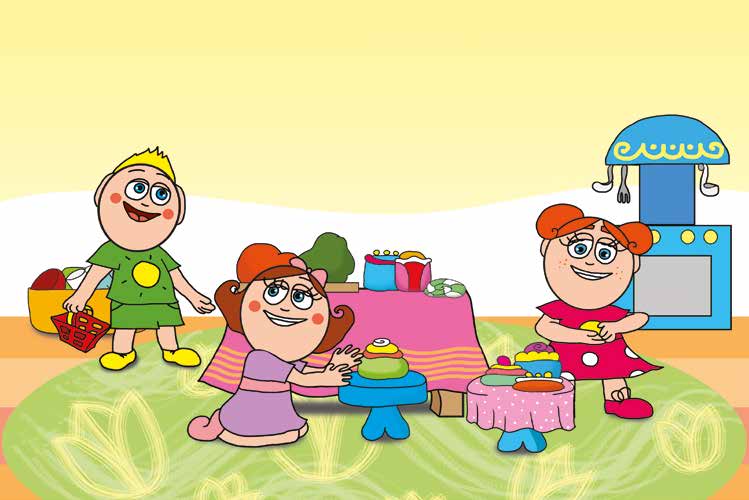 Natali és az óvoda étlapja – A lányok gyurmasütiket készítenek – online puzzle jelenet