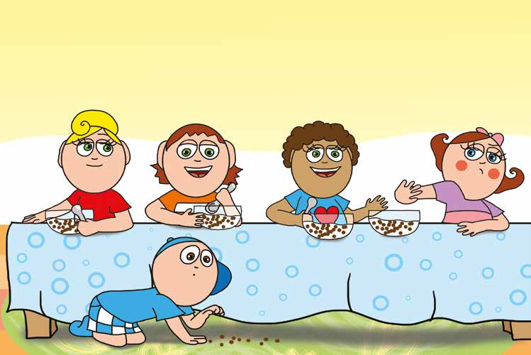 Natali és az óvoda étlapja – Natali Dollynak tolja a müzlit – online puzzle jelenet