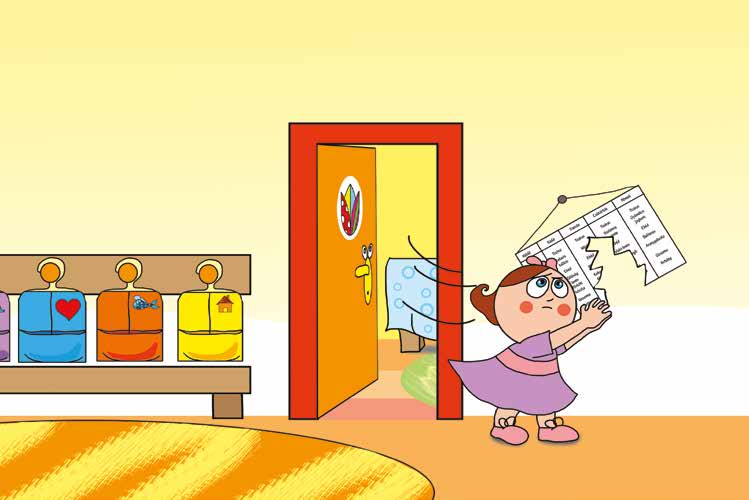 Natali és az óvoda étlapja – Natali mérgében letépi az étlapot – online puzzle jelenet
