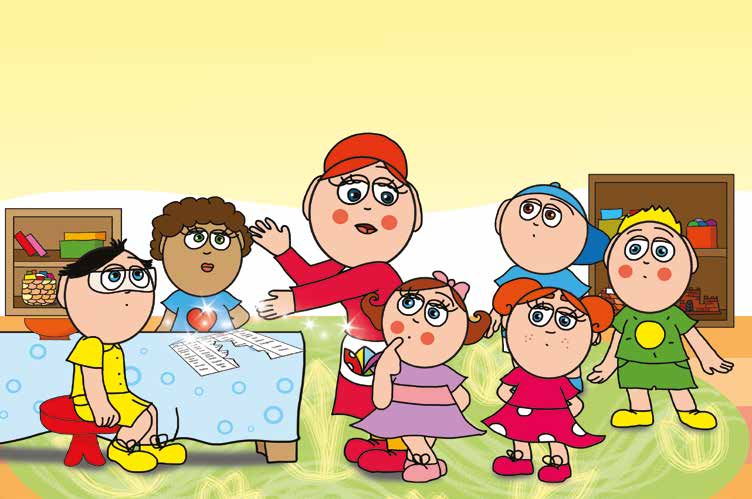 Natali és az óvoda étlapja – Óvónéni megjavítja az étlapot – online puzzle jelenet