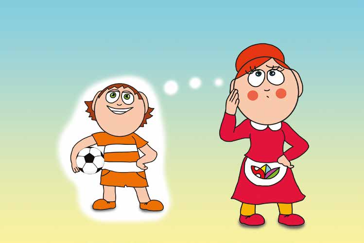 Ádám és a focilabda – Óvónéni aggódik a focilabda miatt – online puzzle jelenet