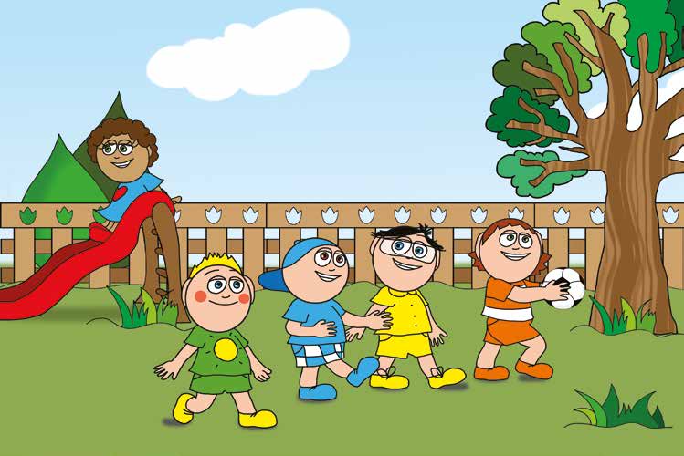 Ádám és a focilabda – A fiúk a magas diófához futnak – online puzzle jelenet