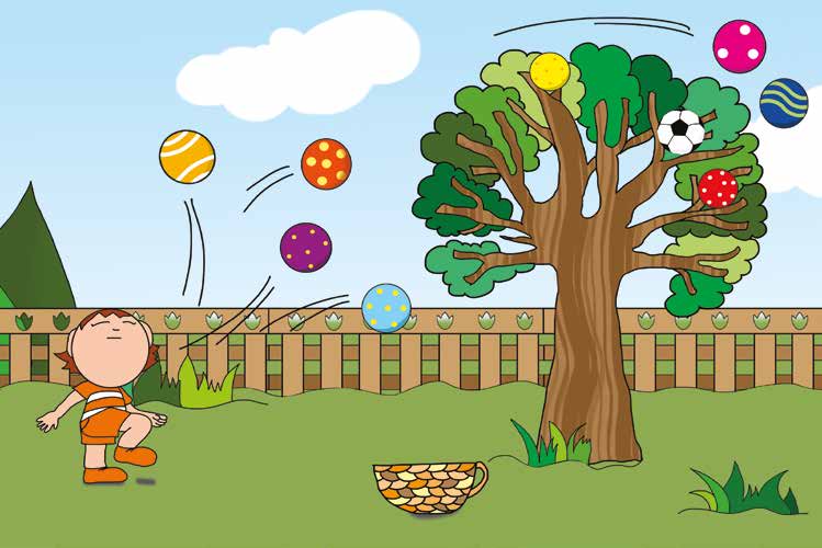 Ádám és a focilabda – Ádám az összes labdát elrúgja – online puzzle jelenet