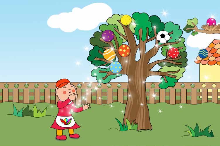 Ádám és a focilabda – Óvónéni varázsmondókát mond – online puzzle jelenet