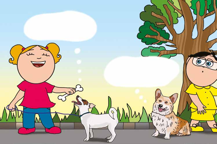 Tamás és a kutyusok – A kutyusok a játékaikra gondolnak – online puzzle jelenet