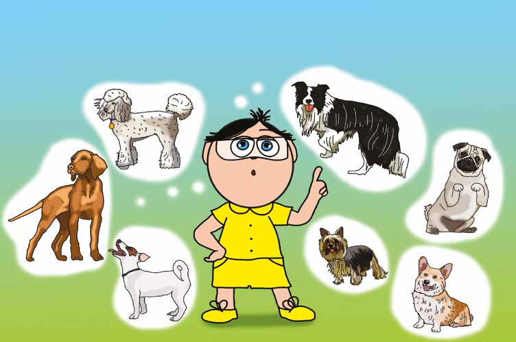 Tamás és a kutyusok – Tamás másképp látja a kutyákat – online puzzle jelenet