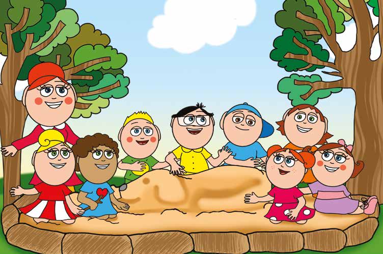 Tamás és a kutyusok – Tamás elmeséli a varázslatos sétát – online puzzle jelenet
