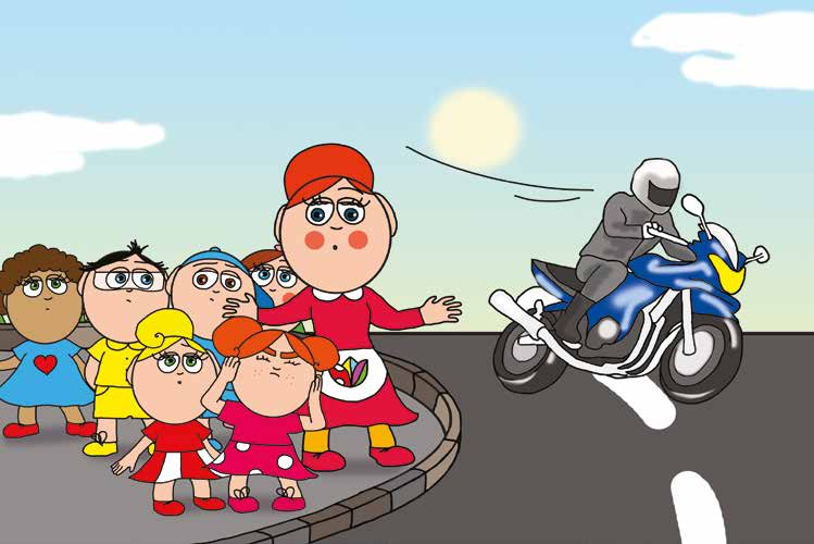 Klára és a hangos autó – Klára befogja a fülét a motor miatt – online puzzle jelenet