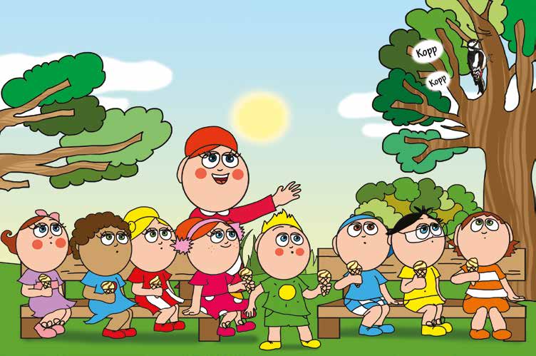 Klára és a hangos autó – Óvónéni megmutatja a fakopácsot – online puzzle jelenet