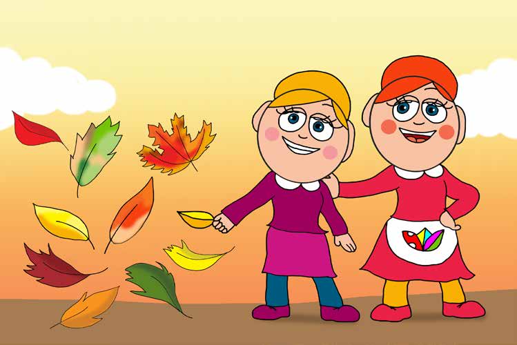 Patrik és a kiütések – Őszi falidíszt terveznek – online puzzle jelenet