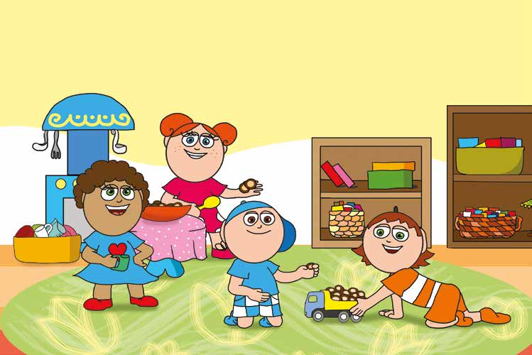 Patrik és a kiütések – Gesztenyés játék a csoportszobában – online puzzle jelenet