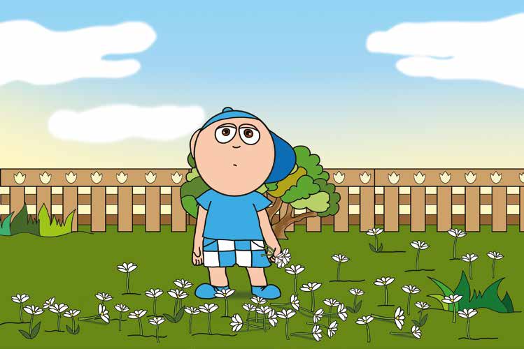 Márky szerelmes – Márky egyedül marad a virágok között – online puzzle jelenet