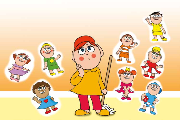 Mikor a gyerekek nem mehetnek az óvodába – Óvónéninek hiányozni kezdenek a gyerekek – online puzzle jelenet