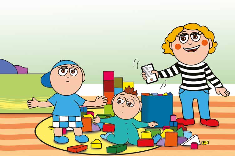 Mikor a gyerekek nem mehetnek az óvodába – Marci véletlenül feldönti Márky várát – online puzzle jelenet