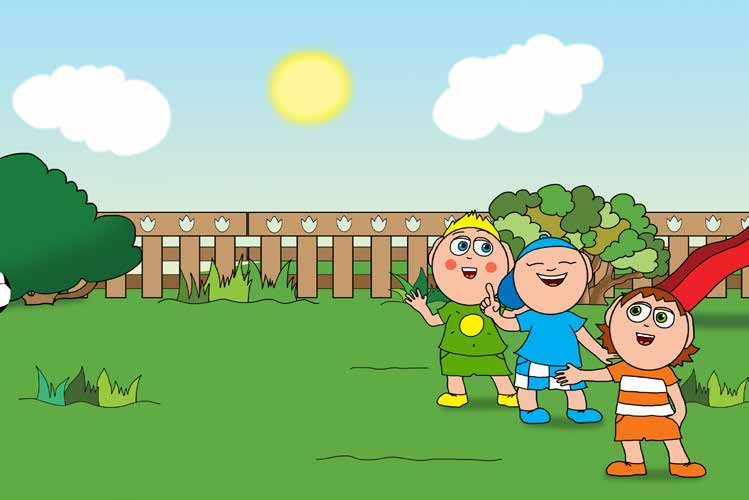Ádám és a zizegő bokor – A fiúk a labda után indulnak – online puzzle jelenet