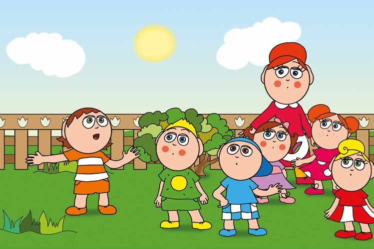 Ádám és a zizegő bokor – Ádám visszafut a többiekhez – online puzzle jelenet