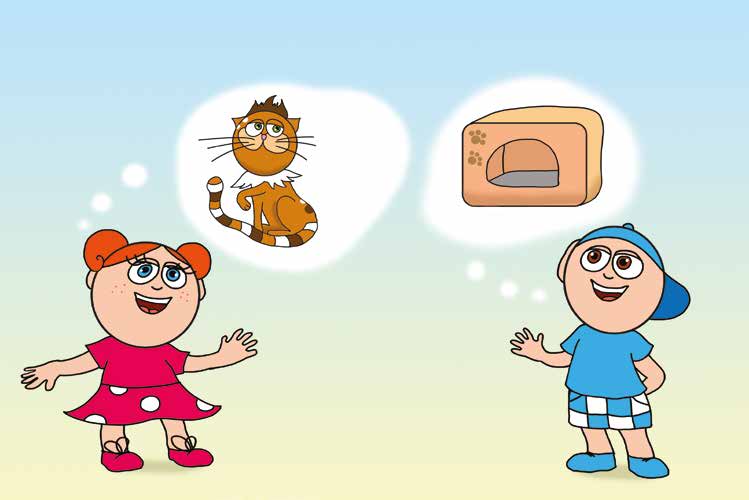 Ádám és a zizegő bokor – Klára nevet javasol a cicának – online puzzle jelenet