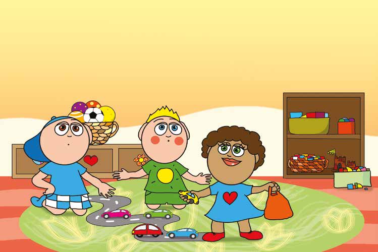 Dolly iskolásat akar játszani – Dolly összeszedi a játékautókat – online puzzle jelenet