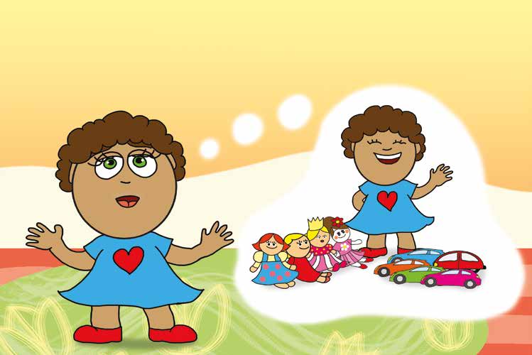 Dolly iskolásat akar játszani – Dolly elmeséli az iskolás játék ötletét – online puzzle jelenet
