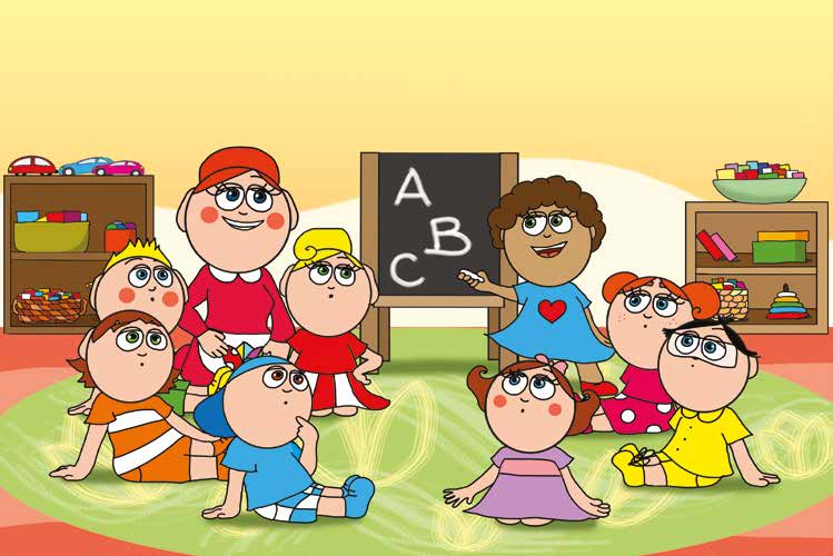 Dolly iskolásat akar játszani – Dolly felírja az ABC betűit – online puzzle jelenet