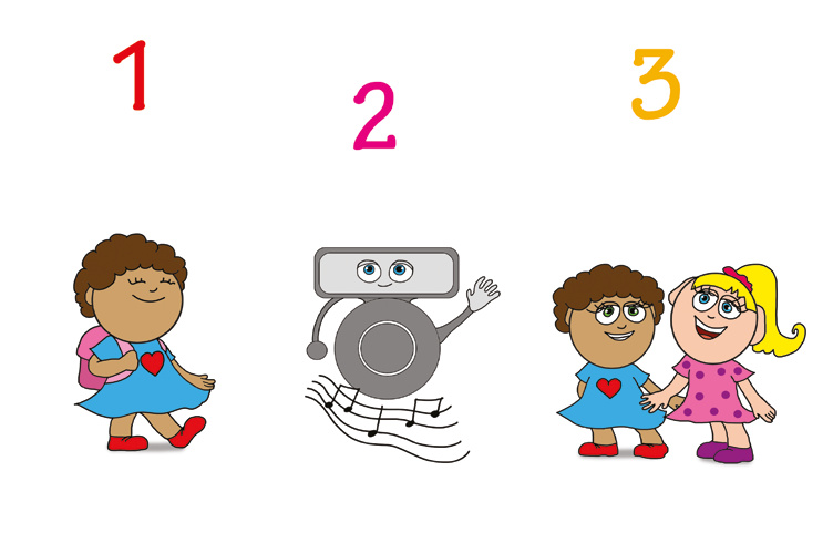 Dolly iskolásat akar játszani – A mondóka első három száma – online puzzle jelenet