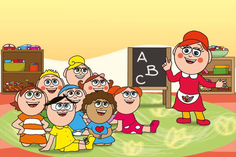 Dolly iskolásat akar játszani – A csoport megtanulja a mondókát – online puzzle jelenet