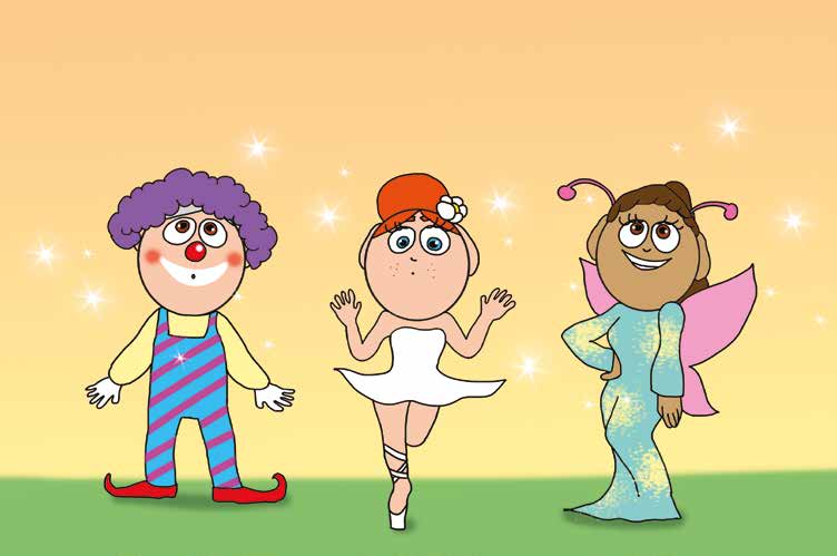 Natali és a farsang – Bohóc, balerina és lepke érkezik – online puzzle jelenet