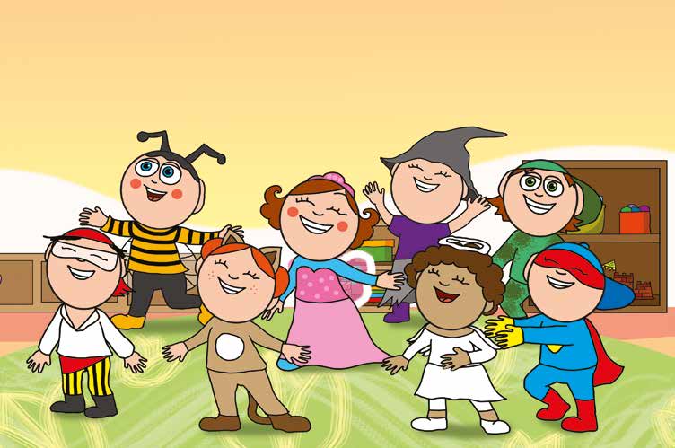 Natali és a farsang – A gyerekek a szüleikhez szaladnak – online puzzle jelenet