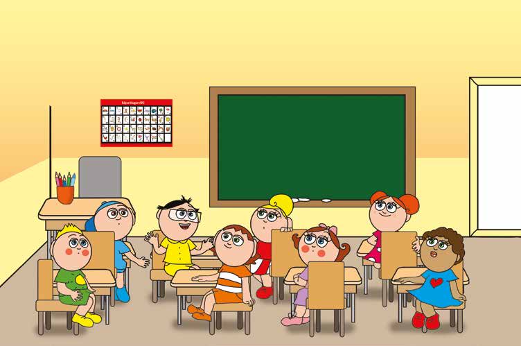 Nyíltnap az iskolában – A Tulipán Csoport a padokban ül – online puzzle jelenet